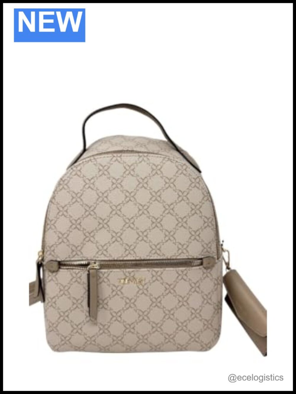 Faux Leather Double Compartment Backpack with Laptop Pocket